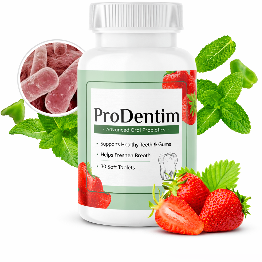 Official ProDentim bottle showing 3.5 billion CFU probiotic count for oral health reset